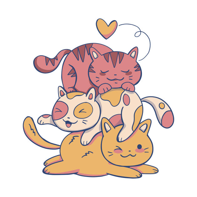 Cute Cat Pile by LindenDesigns