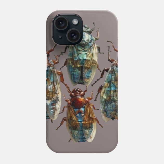 Rare Bronze Cicada Taxidermy Phone Case by Young Inexperienced 