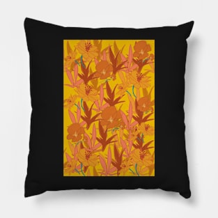 Orange Flower pattern Pillow