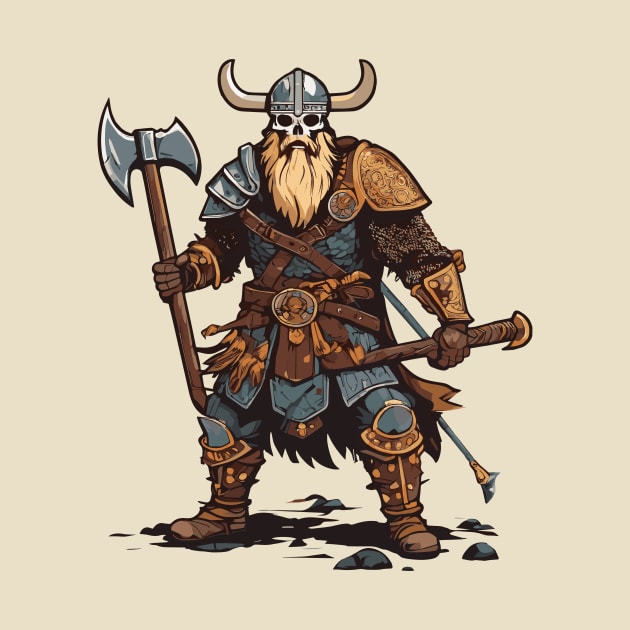 Viking Skeleton Warrior's Heavy Metal Saga by Salaar Design Hub