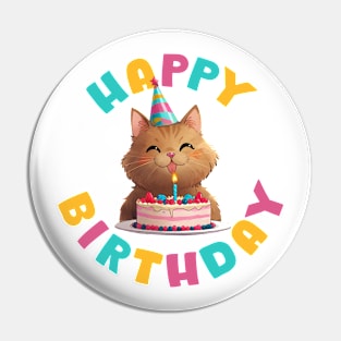 HAPPY BIRTHDAY CAT Pin