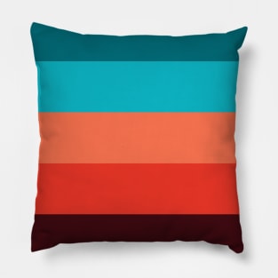 Preppy Pattern Bohemian Chic Turquoise Orange Terracotta  Stripes Pillow