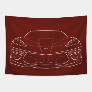 2020 Chevy Corvette Stingray C8 - front stencil, white Tapestry