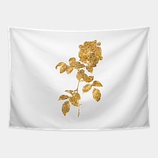 Vintage Gilded Seven Sisters Roses Botanical Gold Leaf Tapestry