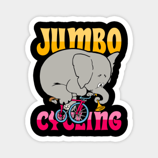 Jumbo Cycling Retro Cartoon Elephant on a Bike Magnet