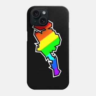 Quadra Island Silhouette in Rainbow Colours - DIscovery Islands Gift - Quadra Phone Case