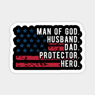 Mens Man of God Husband Daddy Protector Hero Fathers Day Daddy To Be Magnet