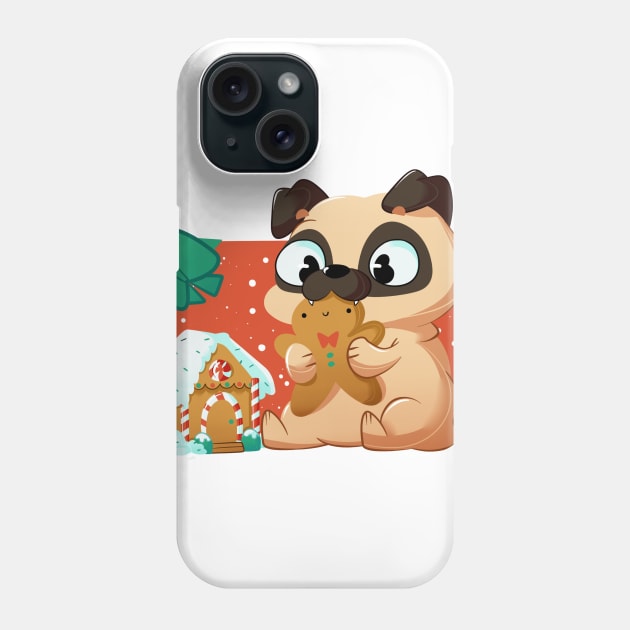 Holiday Pug Phone Case by scribblekisses