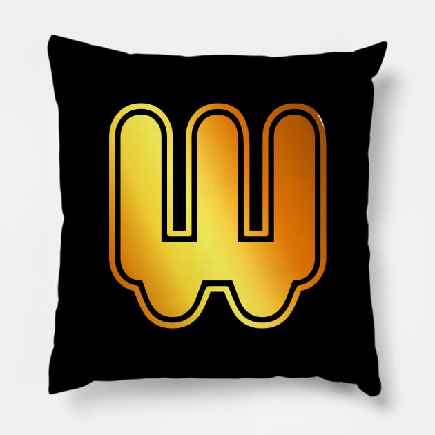 W Golden letter Pillow by SiSimo