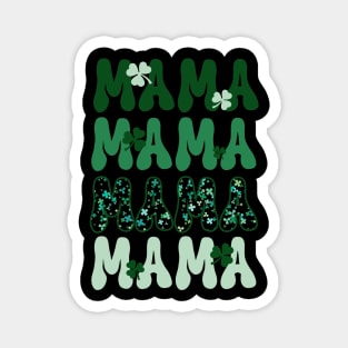 "MAMA" St. Patrick's Day Shamrock Green Retro Letters Magnet