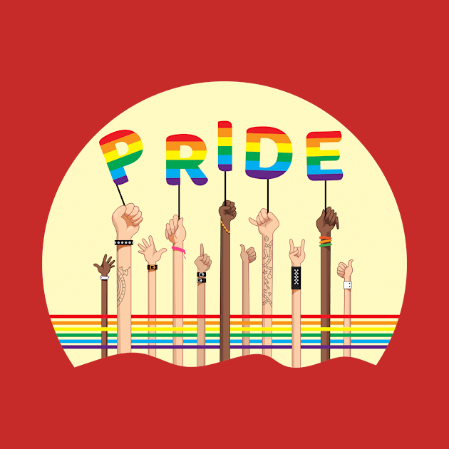 LGBT Pride Day With Long Hands and Rainbow Flag by saigon199x