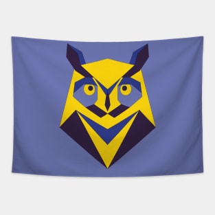 Owl Forest Animal Nature Wildlife Yellow Blue Tapestry