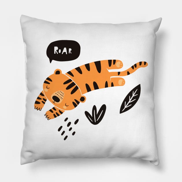 Cute Tiger Pillow by timegraf