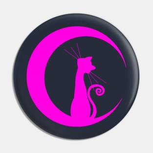 pink moon cat Pin