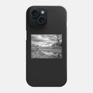 Wooden gate showing the entrance to an arable field in the English countryside Phone Case