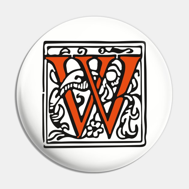 Letter W in an decorative frame Pin by Creative Art Store