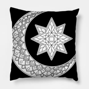 Moon Star Mandala Pillow