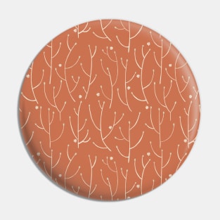 Branches pattern in orange Pin