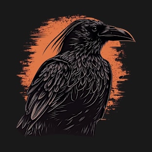 Raven Graphic Goth Black Crow T-Shirt