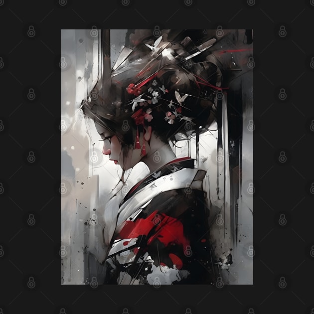 Lonely Japanese Geisha Art Print by ScarletClover