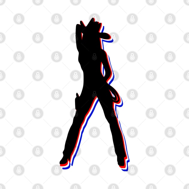 Red White & Blue Cowgirl silhouette by CoolMomBiz