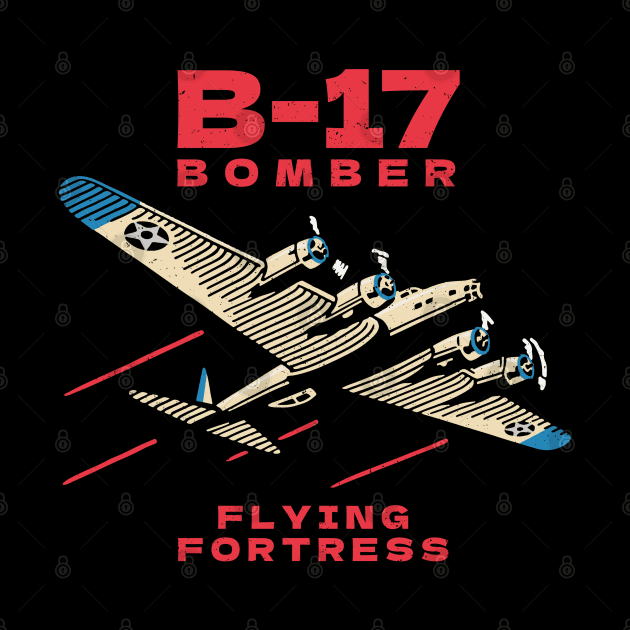 B-17 Bomber WW2 Plane Retro by Distant War