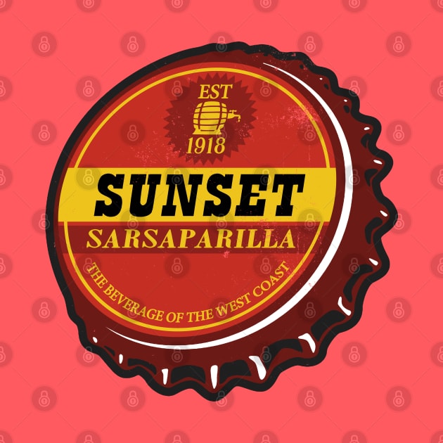 Vintage Sunset Sarsaparilla Root Beer Bottlecap by StudioPM71