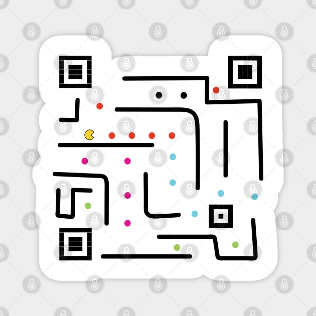 QR Code Pac Man Magnet by downsign