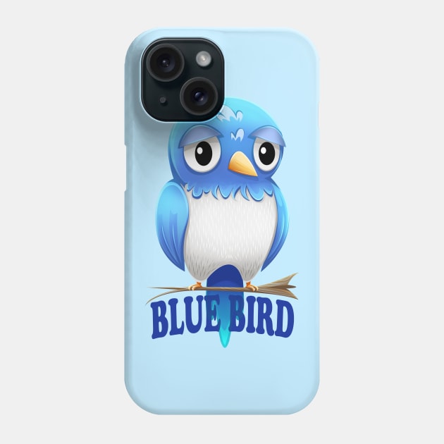 Blue Bird Sad Bird Phone Case by Art by Angele G