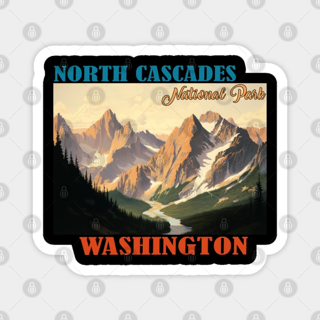 North Cascades National Park Magnet by Schalag Dunay Artist