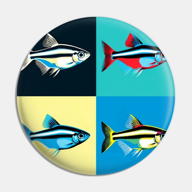 Glowlight Tetra - Cool Tropical Fish Pin by PawPopArt