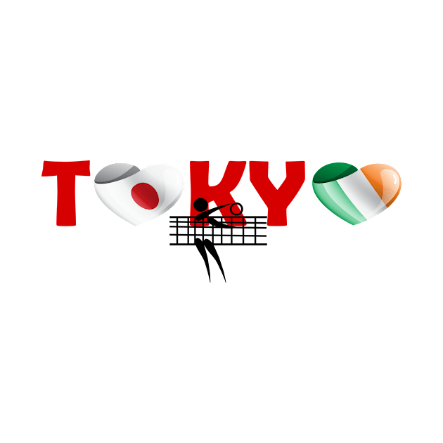 Volleyball in Tokyo - team Ireland (IE) by ArtDesignDE