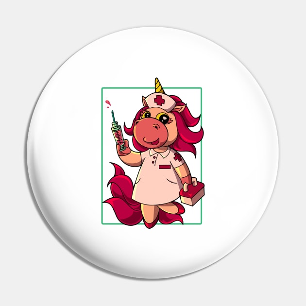 Comic unicorn nurse Pin by Modern Medieval Design