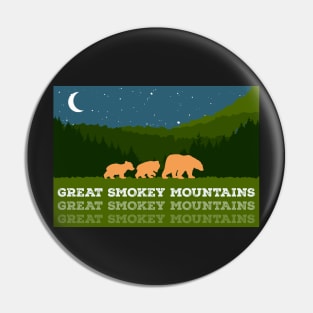 Great Smokey Mountains Bear Design Pin