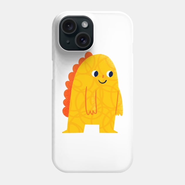 Yellow Monster Phone Case by TRAWAAZ