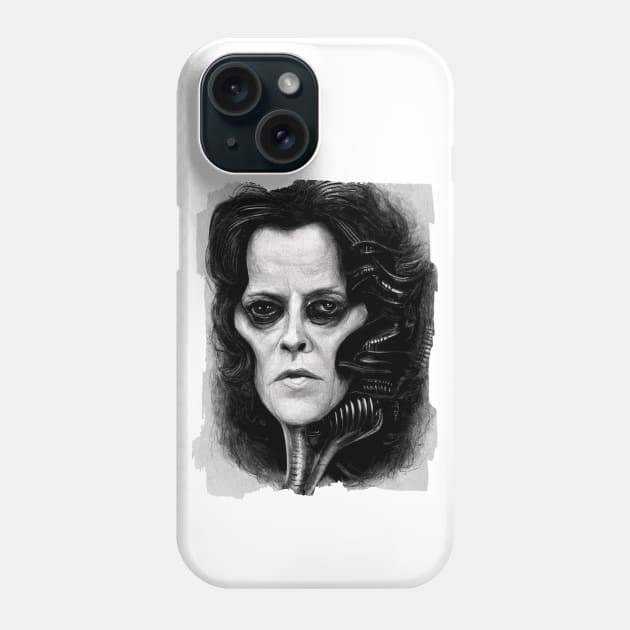 Sigourney Weaver Giger Style Phone Case by TMBTM