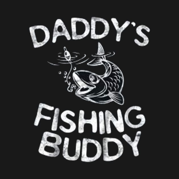 Kids Daddy's Fishing Buddy T-Shirt Young Fisherman Gift Shirt by fuki