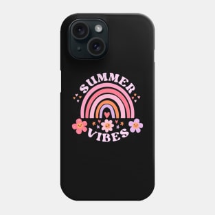 Summer vibes cute pink groovy summer time design Phone Case