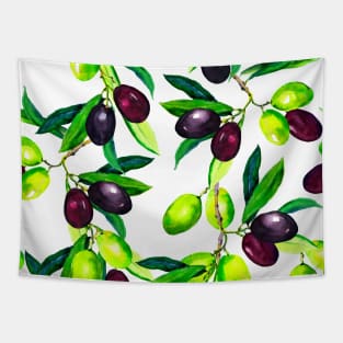 Olives - Mediterranean pattern Tapestry