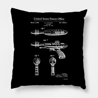 Laser Gun Toy Patent White Pillow