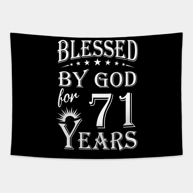 Blessed By God For 71 Years Christian Tapestry by Lemonade Fruit