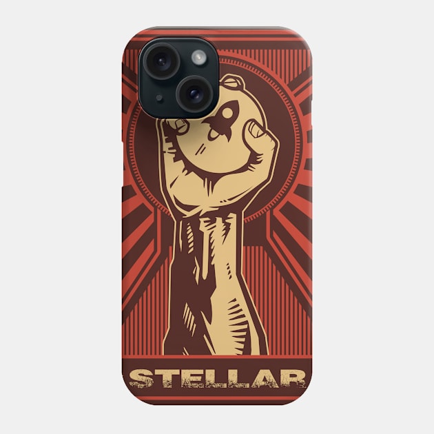 STELLAR LUMENS HODL: Propaganda style triumphant fist clutching a Stellar Lumens coin Phone Case by DesignbyDarryl