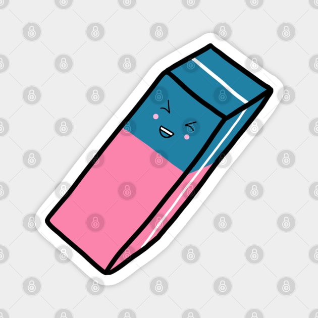 Cute Pink and Blue eraser Magnet by Artmmey