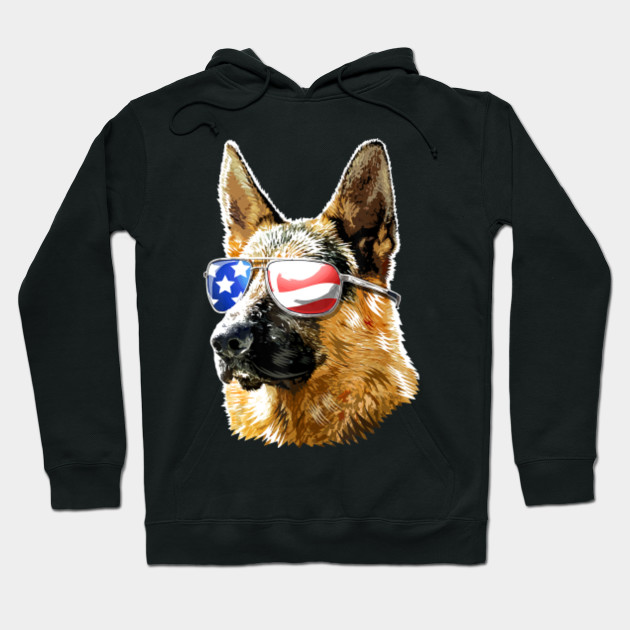 Patriotic German Shepherd American Flag