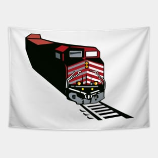 Diesel Locomotive Freight Train  Retro Tapestry