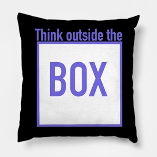 Think outside the box purple blue design Pillow