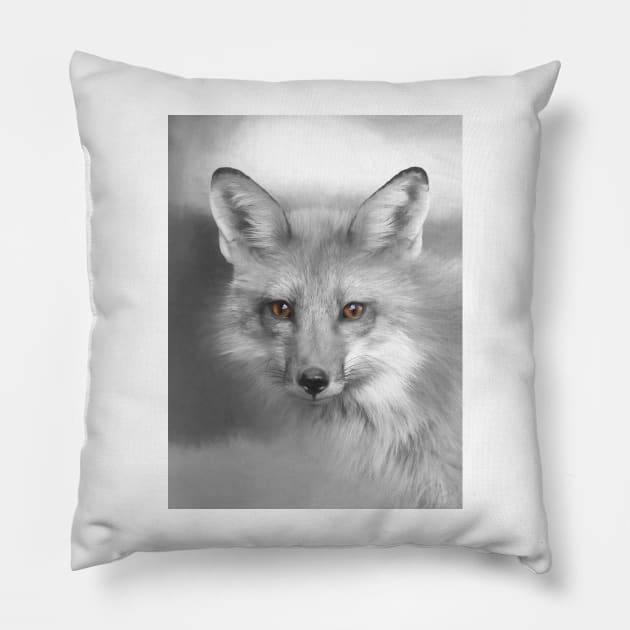 Red Fox Face Pillow by Jim Cumming