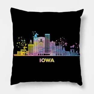 Iowans Skyline Cityscape Iowa Pillow