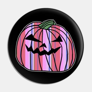 Blue Pink Stripes Halloween Horror Pumpkin Pin