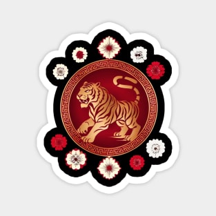Golden Tiger Blessings For Tet Celebration Magnet
